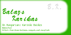balazs karikas business card